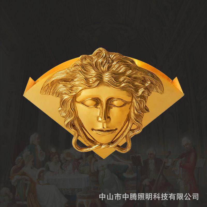法式全铜壁灯欧式别墅奢华复古过道走廊玄关门厅灯饰古典脱蜡铜灯