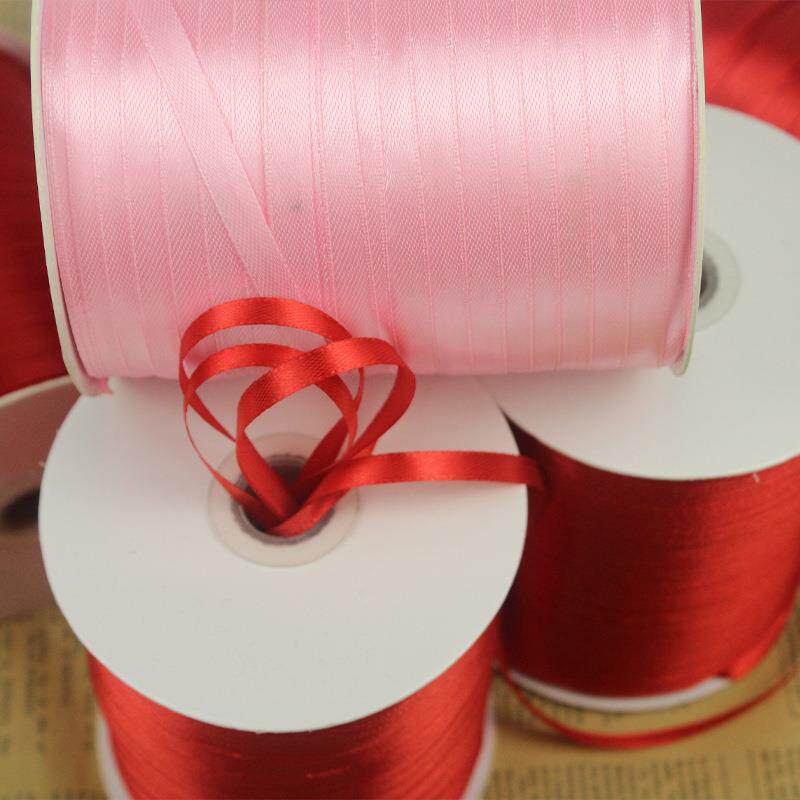 现货涤纶缎带书签织带礼品包装丝带6.5mm新年彩带蝴蝶结辅料