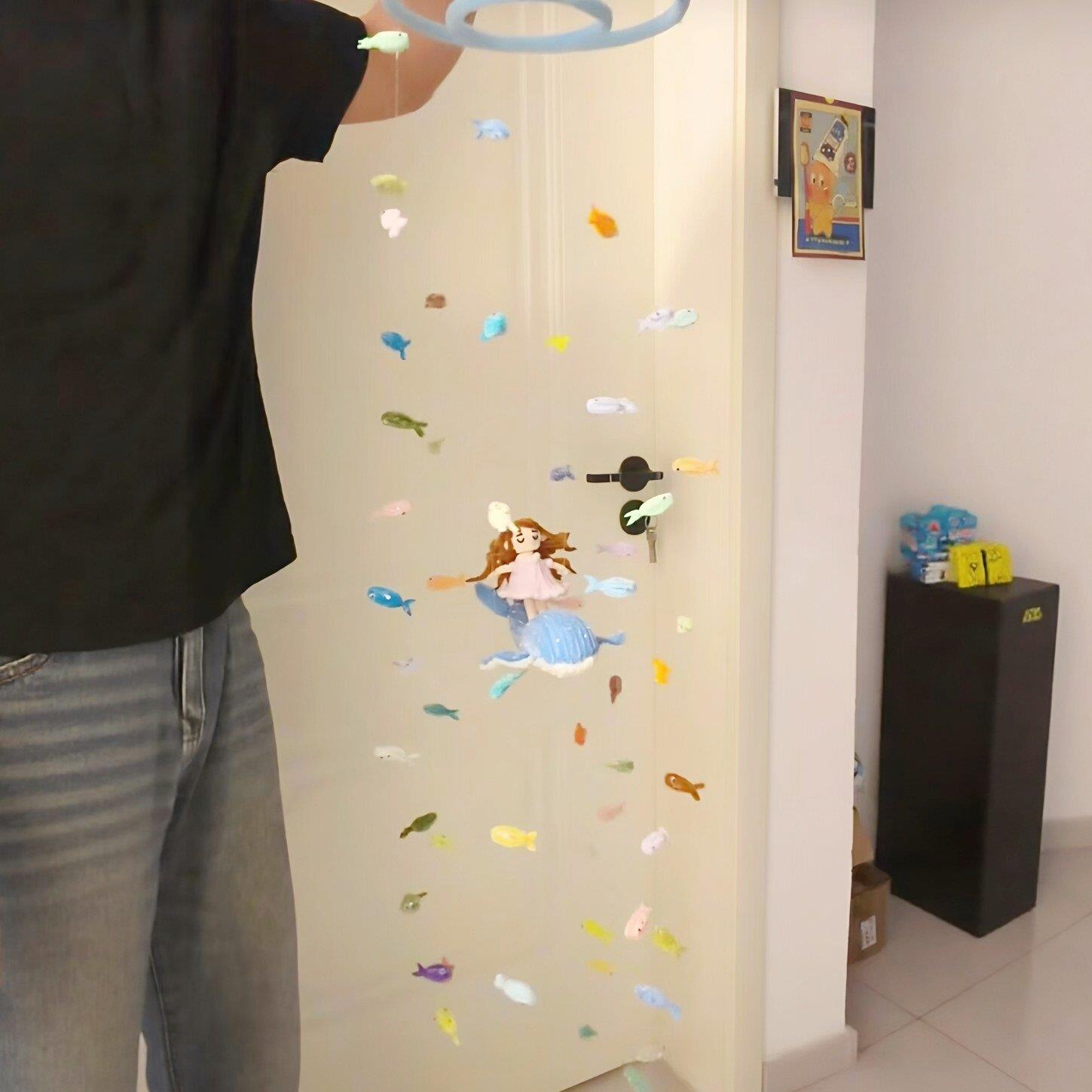 小鱼风铃扭扭棒手工diy材料包公主鲸鱼客厅卧室挂件送女友礼物