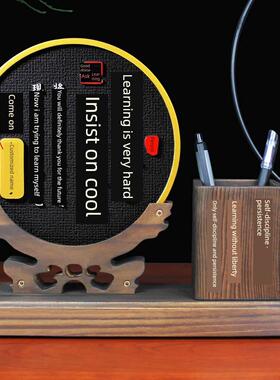 励志笔筒学习很苦坚持很酷自律拼搏座右铭书房摆台书桌激励学生