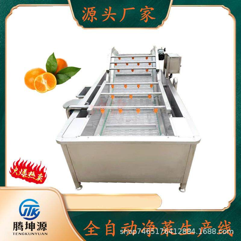 不锈钢气泡喷淋网带提升清洗机水槽式清洗输送机食品果蔬冲洗水池