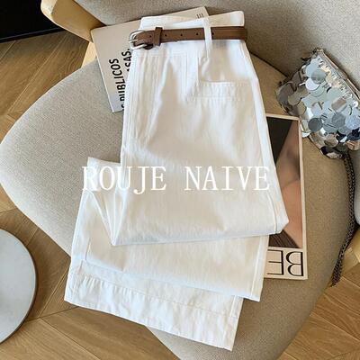 ROUJE NAIVE高端阔腿裤女夏季高腰垂感宽松直筒休闲高级感速干裤
