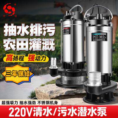 家用潜水泵假山流水喷泉污水泵小型抽水机高扬程农用灌溉排污泵