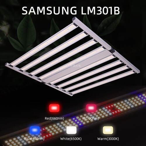 安迪折叠款800W补光灯LM301B全光谱led植物灯110~277V红外生长灯