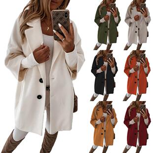 lapel pocket women quarter for sleeve coat Seven woolen