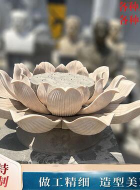 玻璃纤维荷花雕塑彷真流水喷泉室内室外花朵彩绘莲花水池摆件定制