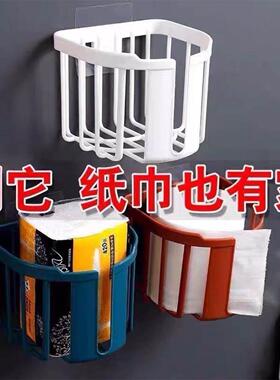 免打孔卫生纸置物架卫生间纸巾盒收纳多功能抽纸盒挂壁纸巾盒