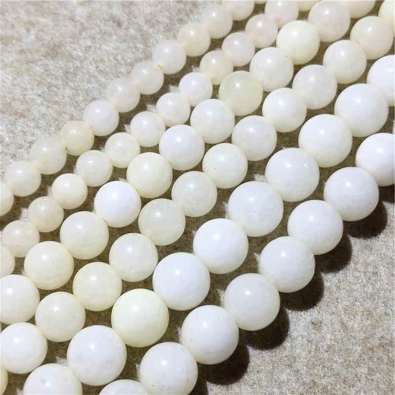 2025天然米黄玉散珠圆珠diy手工编织水晶玛瑙玉髓饰品配件男女手