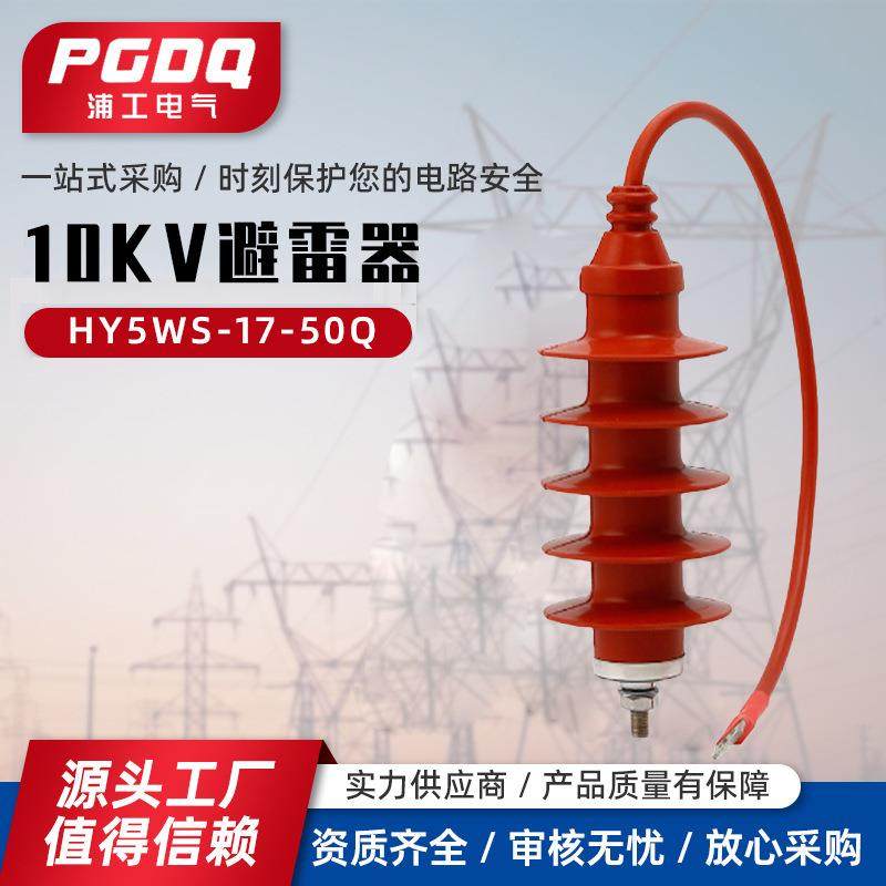 10KV避雷器HY5WS-17-50Q高压氧化锌避雷器全绝缘带引线电缆避雷器