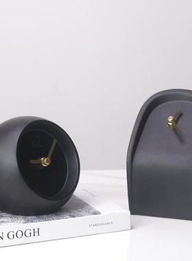 书极简北轻奢树座台钟表摆欧件现代创意样板间儿童GHH房时钟脂装