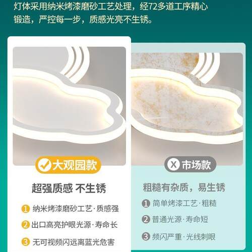 客厅灯LED吸顶灯云朵灯具简约现代客厅主灯卧室灯儿童房间灯护眼