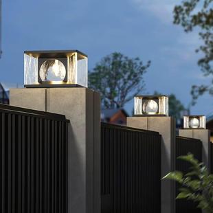 太阳能柱头灯户外庭院灯防水别墅大门柱子灯围墙门柱灯院子立柱灯