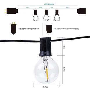 东莞厂家G40 饰灯串美规25F25灯E12节日氛围灯串 1S灯串LED装