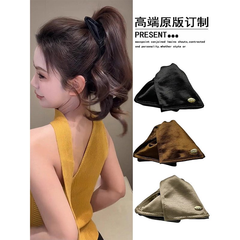 后脑勺拯救缎面贝壳三角饱满发饰