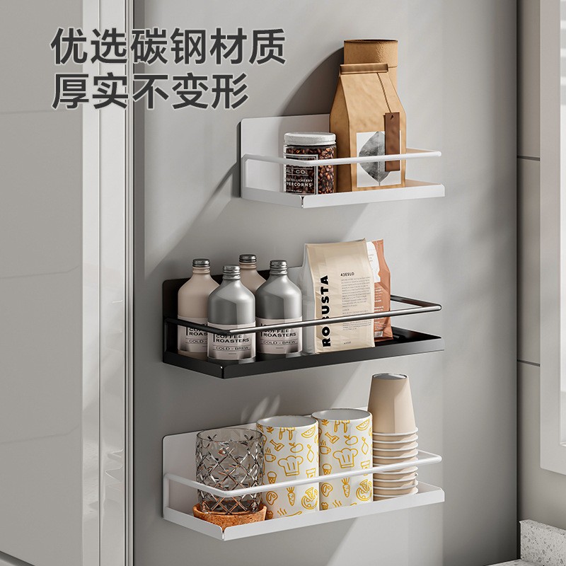 冰箱磁吸置物架侧面收纳架厨房磁铁多功能免打孔保鲜膜调味料架子