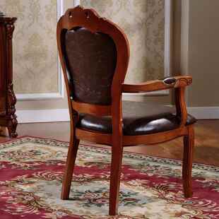 木桌餐椅6098欧酒式 实木餐椅店茶实楼餐休闲扶手椅餐厅皮凳子