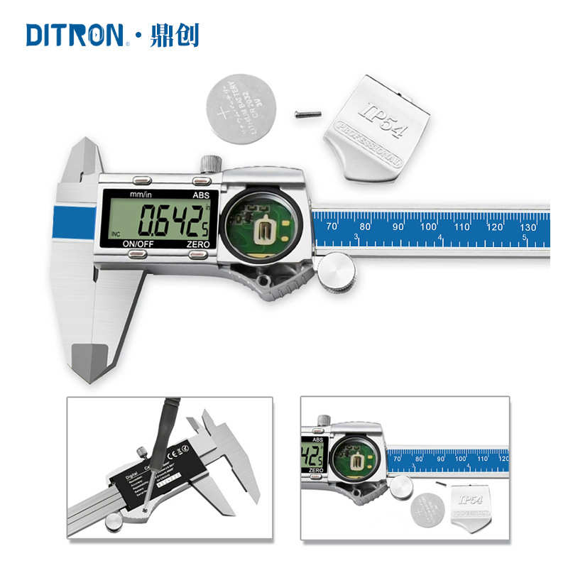 批发150mm尘不锈钢ip54防水游标卡尺 数显卡尺电子测量工具高精度