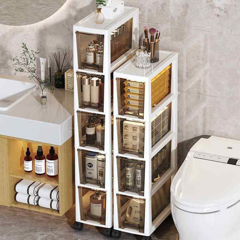 浴室储物柜家用防尘防水落地款柜子可移动多层抽屉夹缝收纳柜窄柜