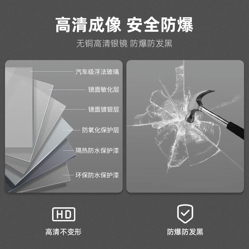 智能方形带灯浴室镜l高清除感应雾卫生间壁209挂镜触屏ed灯