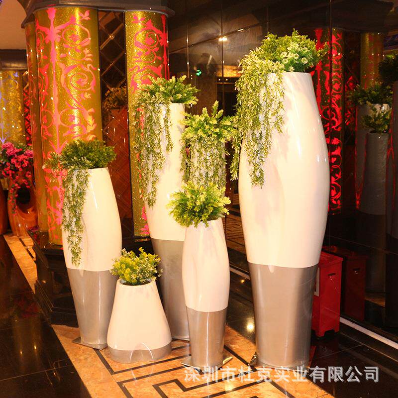现代简约创意玻璃钢树杈型花瓶商场组合花盆景观美陈落地花钵玻纤