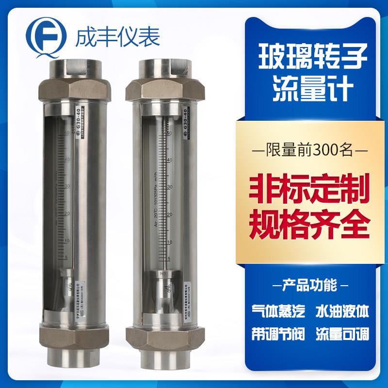 玻璃转子流量计 G30氮气氧气空气液体水浮子气体流量计工厂可定制