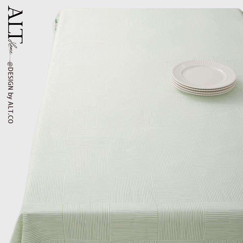 绿色清新桌布高端艺防RH-ZB-08水盖布方长形餐茶几桌布轻奢高级感