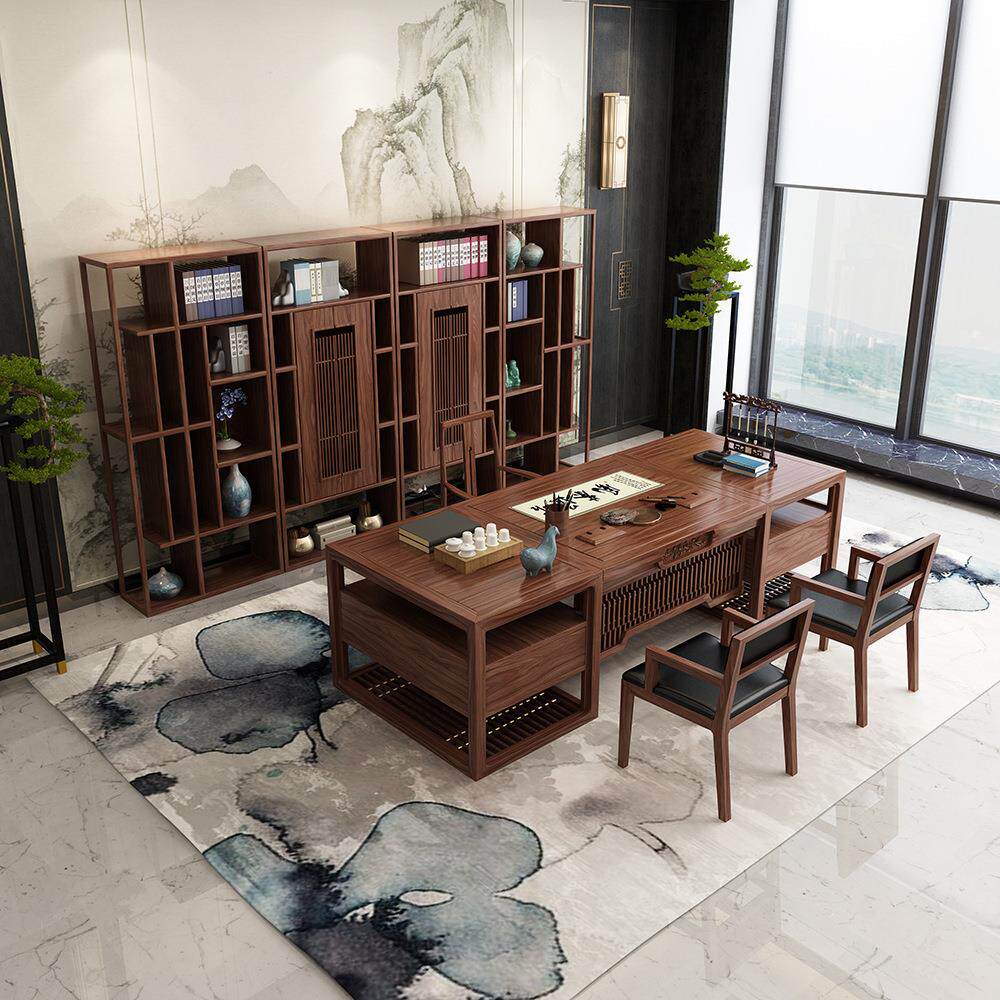新中式实木老板桌总裁主管大班台现代简约办公室大气办公桌椅组合
