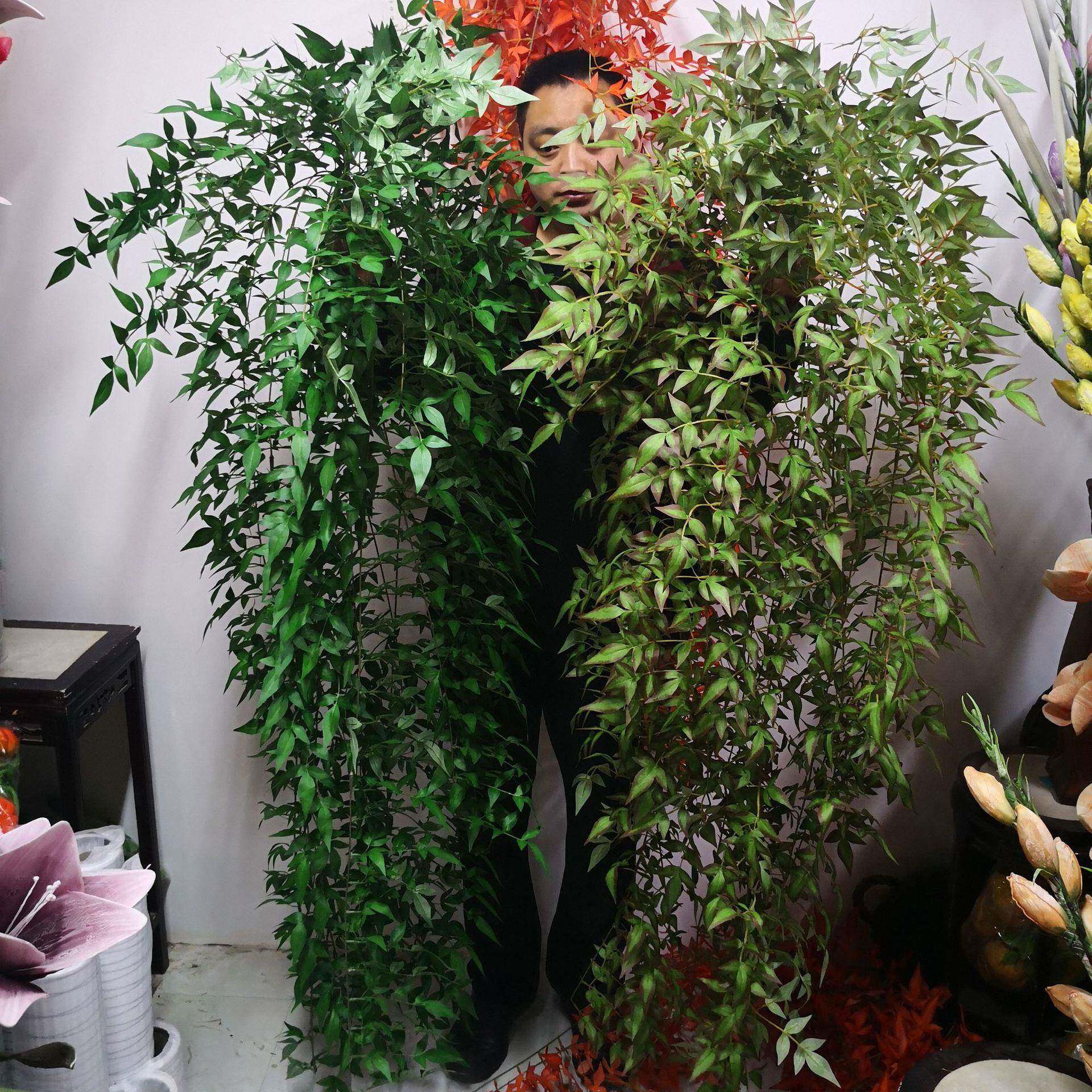 仿真叶挂南天竹景观装饰藤蔓绿植叶腾室外场景布置假花壁挂叶腾