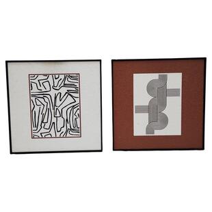 抽象简约线条餐厅客厅装 饰画清新卧室床头壁画S043高级感二联55