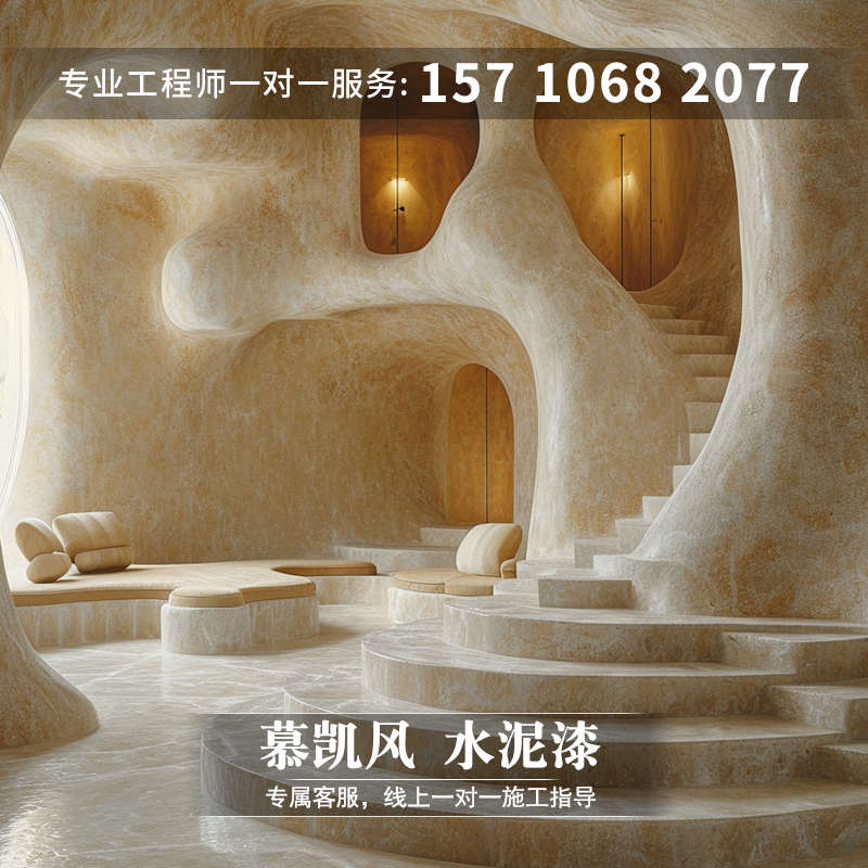 艺术漆水泥漆墙地一体涂料墙面漆底漆肌理微水泥按需调色水性油漆