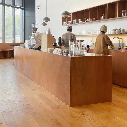 定做网红海洋纹餐厅前台接待奶茶咖啡工作台不锈钢餐厅吧台收银台
