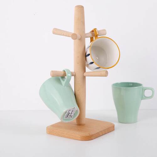 实木沥水杯架洗手间纸巾架餐厅咖啡杯子酒杯架榉木茶杯置物架