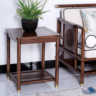 乌金木角几新中式全实木小方几边几沙发几客厅方桌轻奢黑檀色