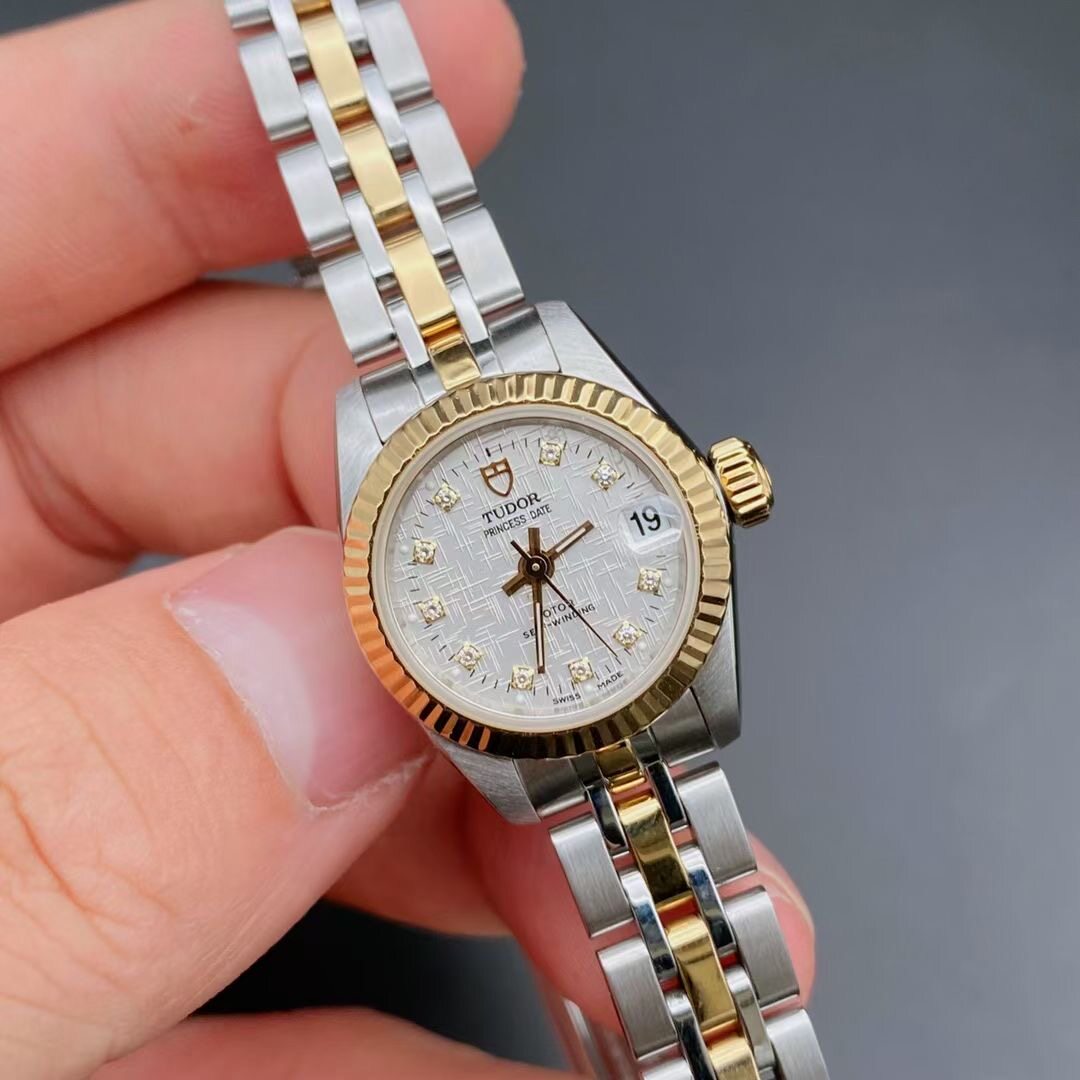 经典款9.8新帝舵公主系列精钢18K金自动机械表22MM钻石女表92513