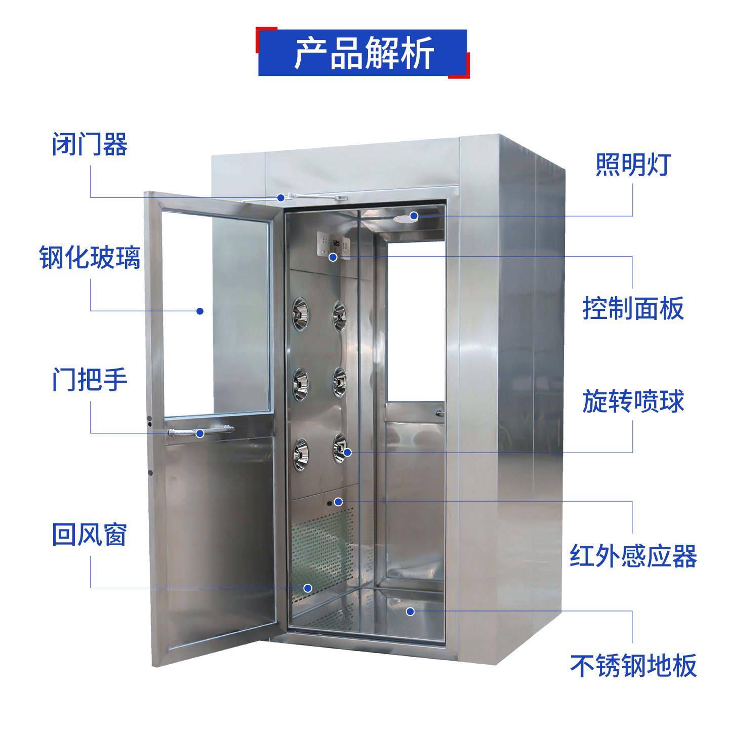 不锈钢风淋室单人单吹双人双吹无尘车间工厂用食品厂货淋室风淋门