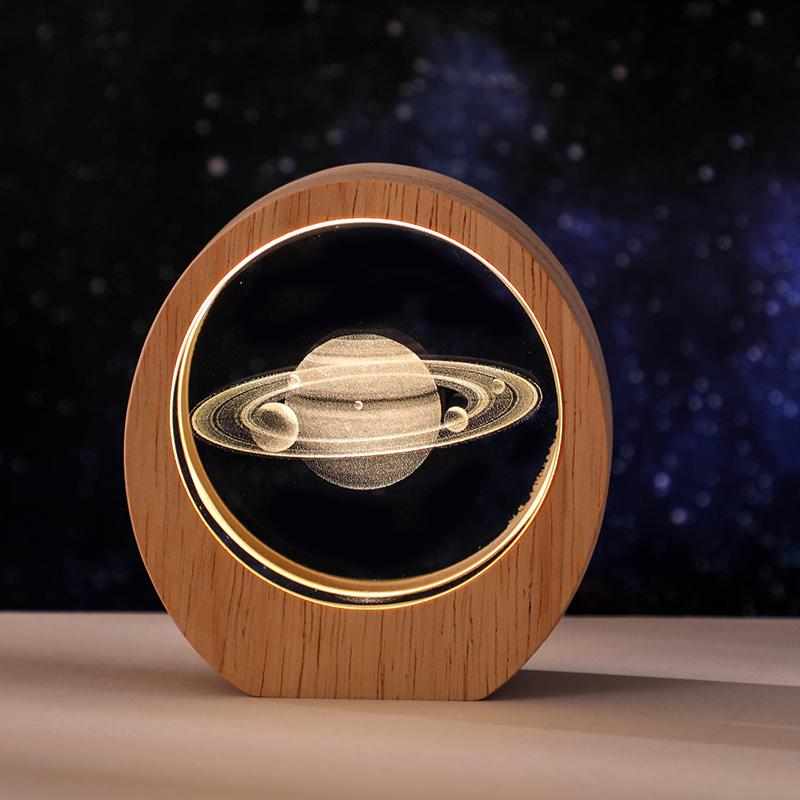 宇宙星空创意水晶小夜灯床头桌面摆件生日礼物送女生闺蜜装饰高档