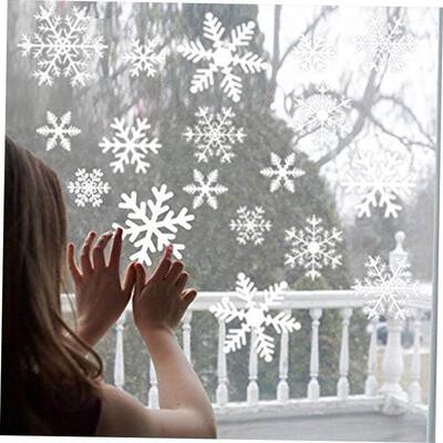 Pcs Christmas Snowflake Window Sticker Christmas Wall Stick
