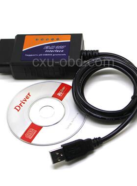 ELM327OBD汽车诊断检测线USB接口原装进口好芯片