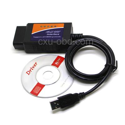 ELM327OBD汽车诊断检测线USB接口原装进口好芯片