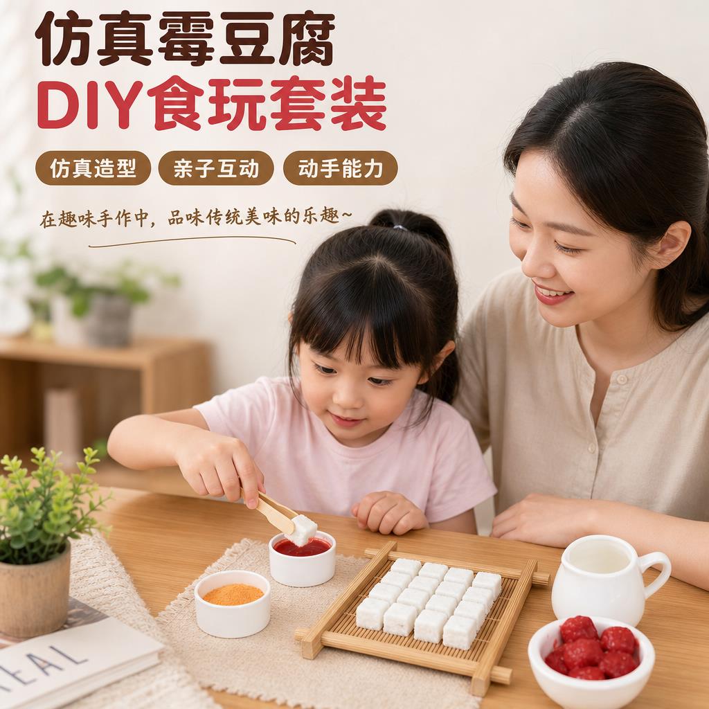 霉豆腐玩具套组diy自制手工儿童网红彷真毛豆腐2026火爆玩具女孩
