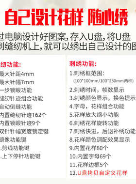 ALI6海外 家用电脑缝纫机绣花机刺绣机台式FY650绣花绣名