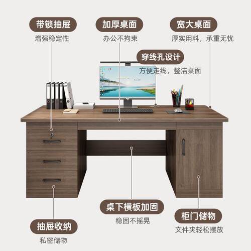 办公桌简约现代职员桌台式办公室桌椅组合单人员工位家用电脑桌子
