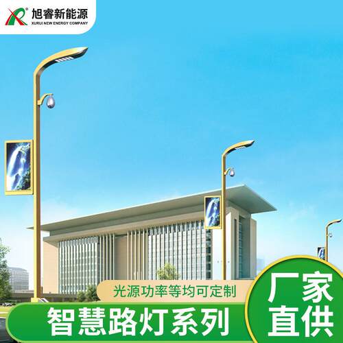 LED市电智慧路灯城市主干道乡村路灯市政工程亮化改造双臂智慧灯