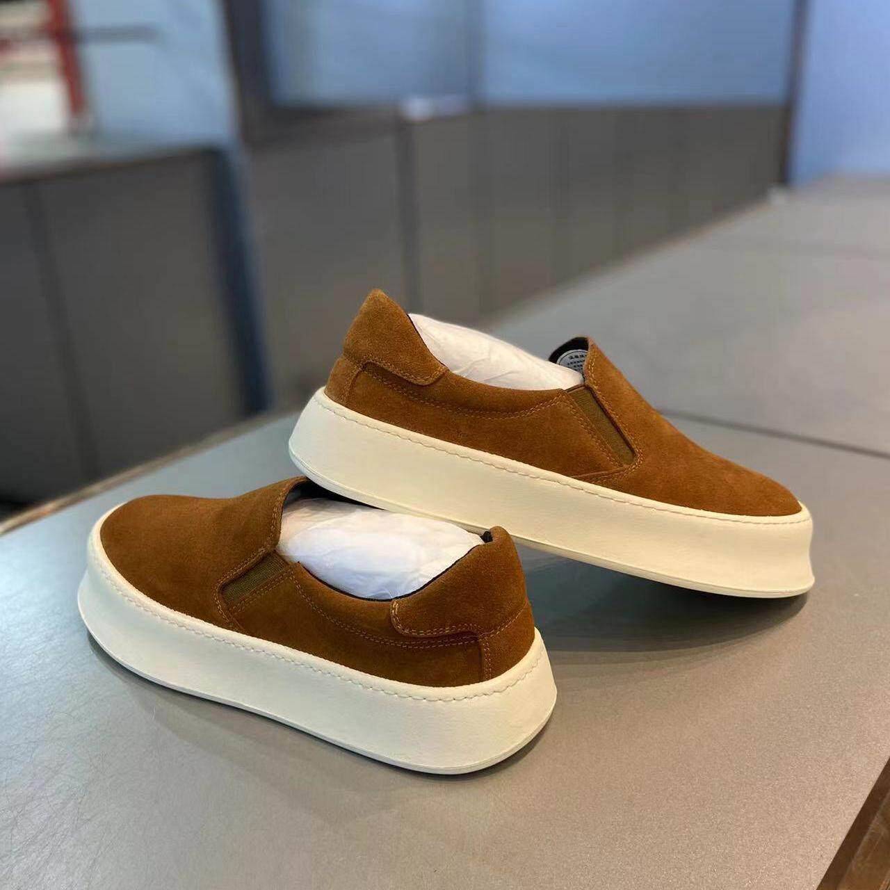 香港代购正品同款潮牌高端乐福鞋男一脚蹬厚底增高真皮休闲板鞋男