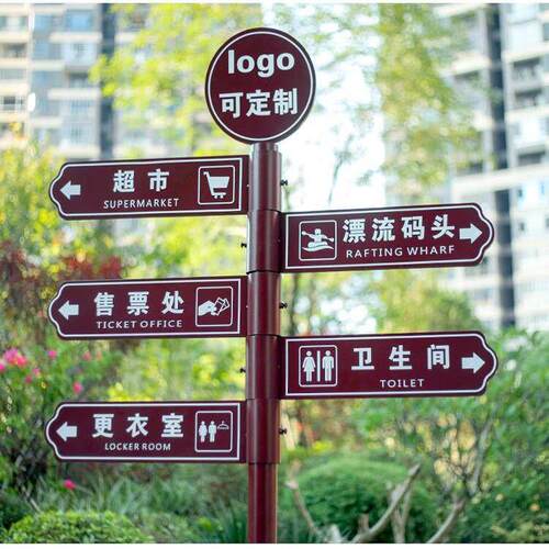 户外指路牌导向牌新款分流网红指示牌立式景区标识牌引导牌指引牌