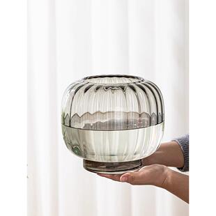 水培器创意玻璃花盆皿养植物水白花瓶131 红掌掌绿萝大号花瓶透明