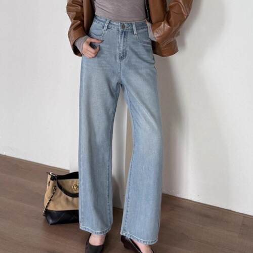Women Waist Multi Pocket Leg Jeans Versatile Trousers Street