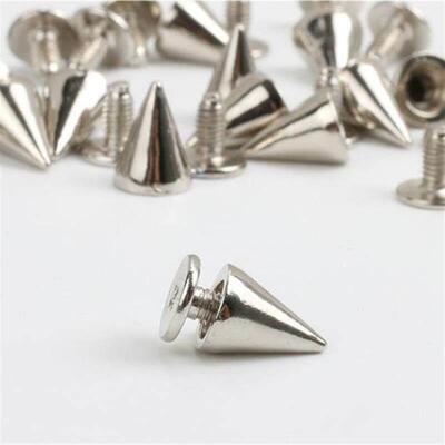100pcs/set Silver Cone Studs And Spikes DIY Craft Cool Punk