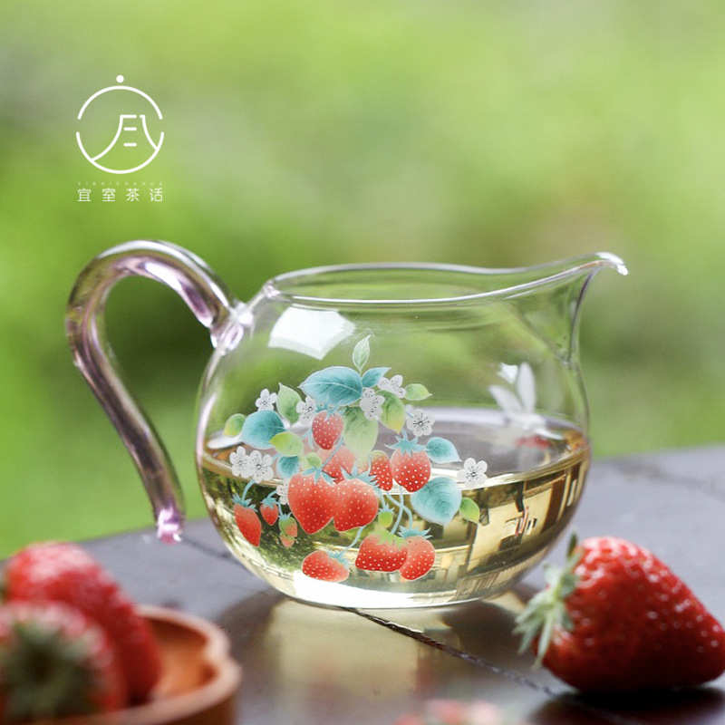 宜室茶话耐热玻璃公道杯分茶器日式高档茶具带手柄泡茶茶海茶器具