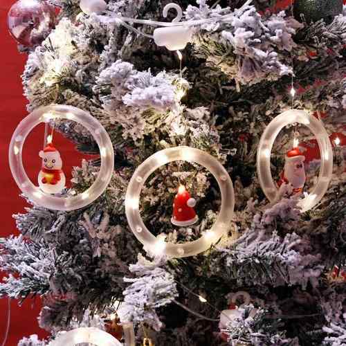 气氛新款圣诞节装饰灯房间布置LED冰条灯串挂件圣诞树老人铜线灯